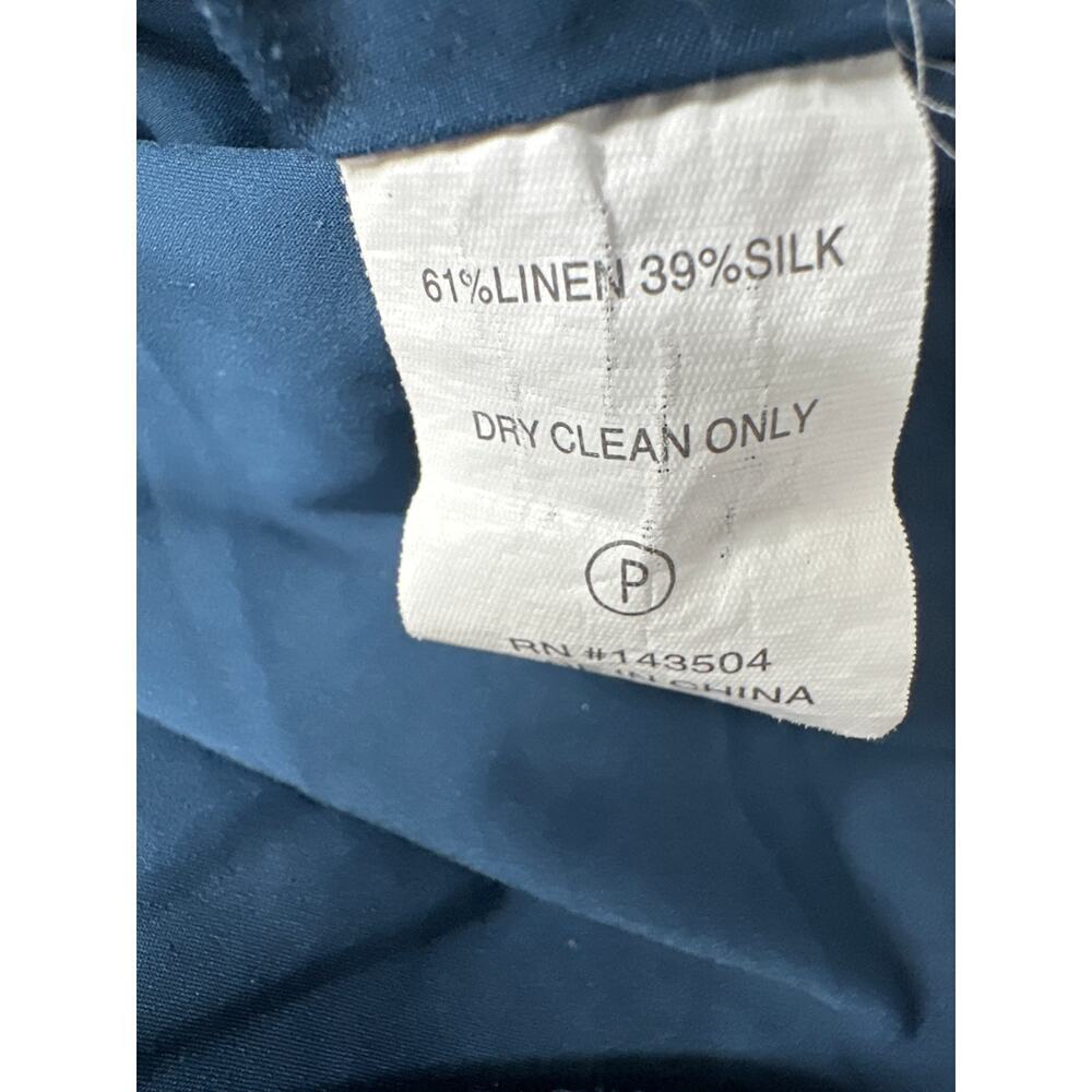 Marie Oliver Augustine Top Floral Linen Silk Blend Puff Sleeve Blouse Blue Small - Picture 7 of 8